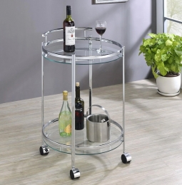 Brand New "Bellini" Bar Cart - Chrome or Brass